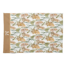 Monograma de gramíneas Pampas verdes y marrones