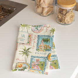 Paño De Cocina Monograma de impresión de viajes coloridos en Méxi