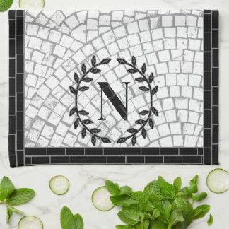 Paño De Cocina Monograma de Impresión Mosaico