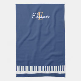 Paño De Cocina Monograma de instrumentos musicales de teclas de t