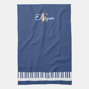 Paño De Cocina Monograma de instrumentos musicales de teclas de t