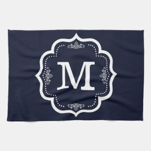 Paño De Cocina Monograma de la Marina Azul