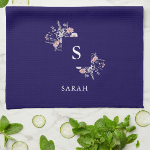 Paño De Cocina Monograma de la Marina Mamá Moderna Inicial Tea Di