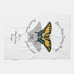 Paño De Cocina Monograma de mariposa de cola tragada