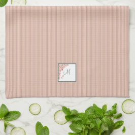 Paño De Cocina Monograma de Mariposa Terracota con Raya de Meloco