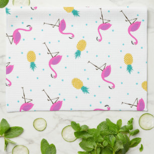 Paño De Cocina Monograma de neón de los flamencos el  