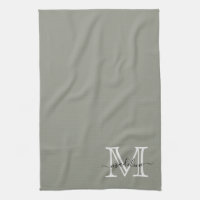 Monograma de niebla verde del guión elegante
