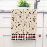 Paño De Cocina Monograma de nombre familiar de granja de renos ru<br><div class="desc">Con un monograma inicial junto con un apellido y fecha establecida, y una hermosa manta de granja. Añada la redacción de su personalizado a este diseño utilizando los cuadros "Editar esta plantilla de diseño" en el lado derecho del elemento o haga clic en el botón azul "Personalizar" para organizar el...</div>