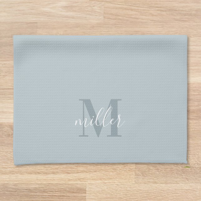 Paño De Cocina Monograma de nombre familiar personalizado azul mo (Subido por el creador)