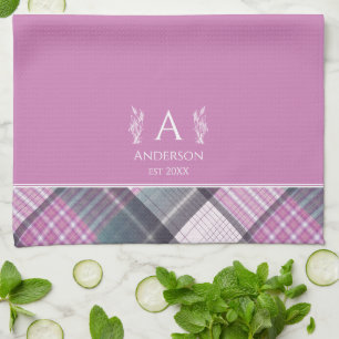 Paño De Cocina Monograma de nombre personal personalizado color r