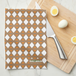 Paño De Cocina Monograma de nombre personalizado elegante blanco