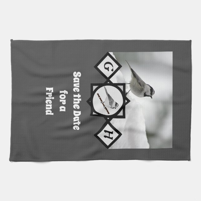 Paño De Cocina Monograma de pollo de montaña Adorable (Horizontal)