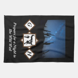 Paño De Cocina Monograma de silueta de cráneo de toro de Longhorn