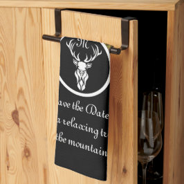 Paño De Cocina Monograma de silueta de cubo blanco de nieve