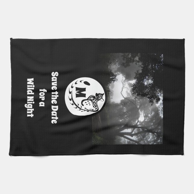 Paño De Cocina Monograma de silueta genética grande localizada (Horizontal)