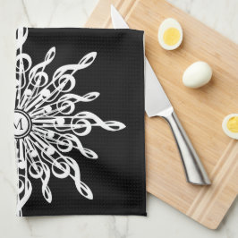 Paño De Cocina Monograma de tintorería Ornamental negra