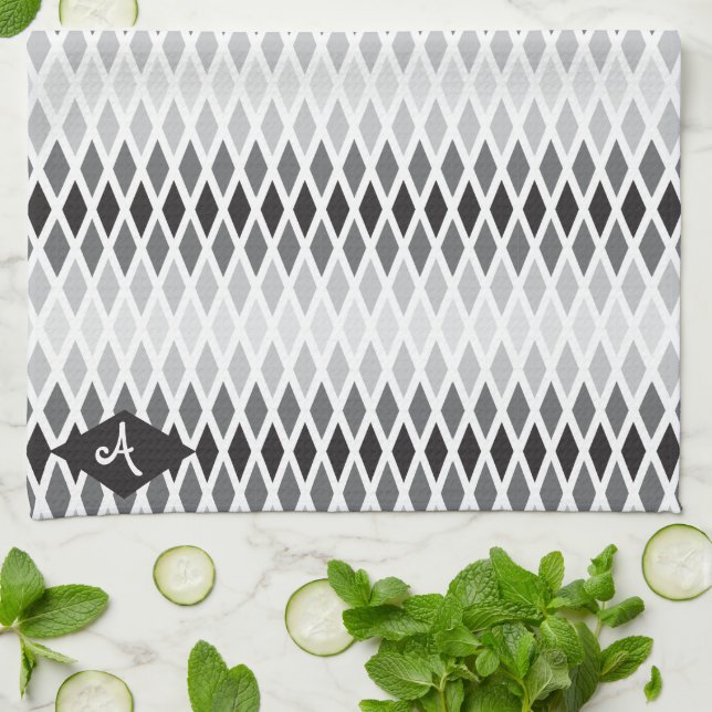 Paño De Cocina Monograma de tormenta Diamond Ombre (Doblado)