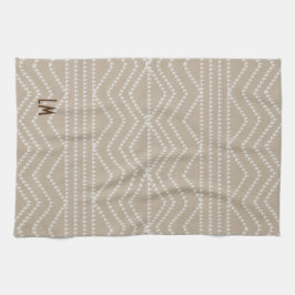 Paño De Cocina Monograma de visualización de línea geométrica Aña