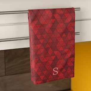 Paño De Cocina Monograma del Personalizado de patrón geométrico d