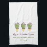 Paño De Cocina Monograma elegante hogar dulce familia | Lavanda<br><div class="desc">Elegante hogar dulce hogar y monograma familiar | Lavanda. Esta es una plantilla para que añada los detalles de su familia.</div>