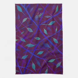 Paño De Cocina Monograma frasco oscuro de joyas borgoñas