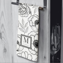 Monograma Inicial con Patrón Floral Elegante