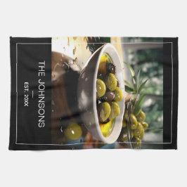 Paño De Cocina Monograma Madern Black White Photo and Family Name