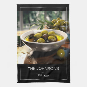 Paño De Cocina Monograma Madern Black White Photo and Family Name