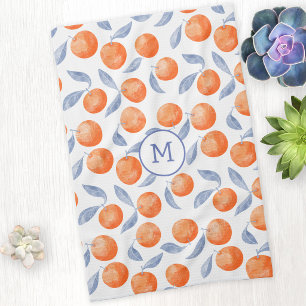 Paño De Cocina Monograma Mediterráneo de Naranja de Cítricos en A
