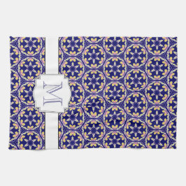 Paño De Cocina Monograma mediterráneo español de la familia del