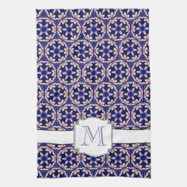 Paño De Cocina Monograma mediterráneo español de la familia del