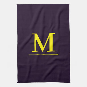 Paño De Cocina Monograma minimalista amarillo elegante sofisticad