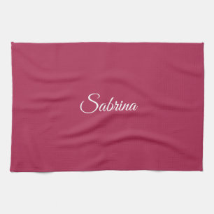Paño De Cocina Monograma minimalista rosa cereza