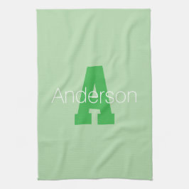 Paño De Cocina Monograma moderno audaz | Pale & Kelly Green