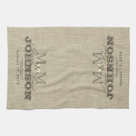 Paño De Cocina Monograma moderno | Beige rústico