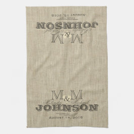 Paño De Cocina Monograma moderno | Beige rústico