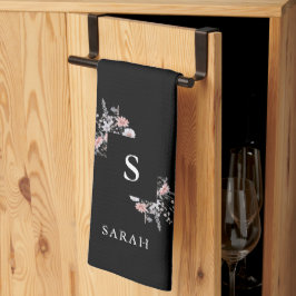 Paño De Cocina Monograma negro inicial de mamá moderna Tea Dish