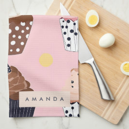 Paño De Cocina Monograma pastel dulce personalizado
