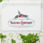 Paño De Cocina Monograma personalizado Holiday Baking Kitchen Fam<br><div class="desc">Diseño de logotipo de estilo vintage con el nombre de su familia o de su nombre. Crea tu propio accesorio de cocina de la empresa de horneado familiar para las vacaciones. Maravilloso para cuando preparas todos tus Navidades de vacaciones.</div>