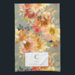 Paño De Cocina Monograma personalizado Tierra floral otoño otoño<br><div class="desc">Lleve a su casa la cálida belleza del otoño con esta elegante toalla de cocina floral de otoño. Diseñada con flores acuáticas pintadas a mano en ricos tonos tierra, esta toalla le aporta un toque sofisticado y acogedor a cualquier cocina. El detalle en monograma ofrece un estilo clásico personalizado, por...</div>
