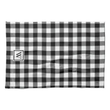 Monograma simple de búfalo revestido blanco negro