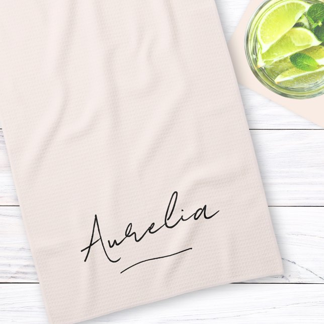 Paño De Cocina Monograma Simple Elegante Firma Mínima Feminina (Subido por el creador)