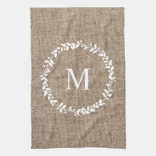 Paño De Cocina Monogramado al estilo rústico de la casa de campo