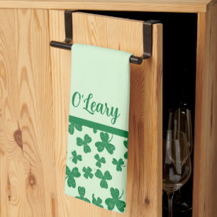 Paño De Cocina Monogramado de St. Patrick's Day Green Shamrock