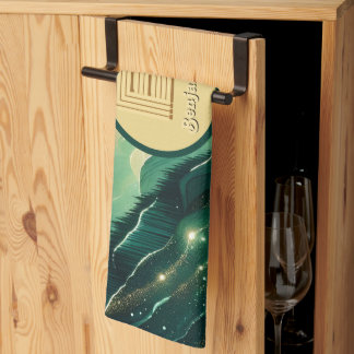 Paño De Cocina Monogramado del Purpurina Gradient Emerald Kelly G