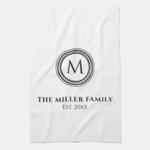 Monogramado | Nombre de familia | Blanco negro y g