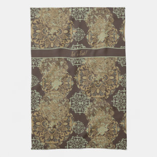 Paño De Cocina Monogrammed Boho Moody Mandalas