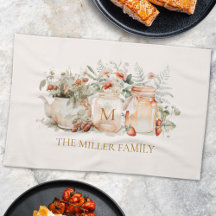 Monogrammed Forest Floral Botanical Family Name