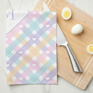 Paño De Cocina Monogrammed Gingham Plaids Hearts