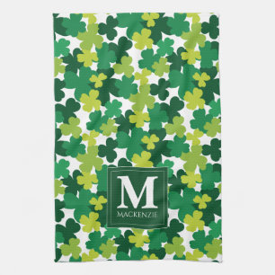Paño De Cocina Monogrammed St. Patrick's Day Shamrock